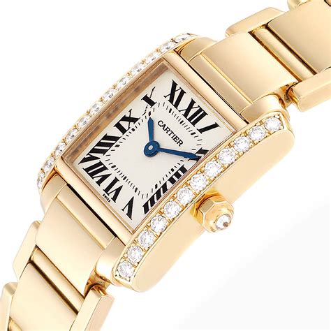 cartier diamond gold watch|cartier 18k gold ladies watches.